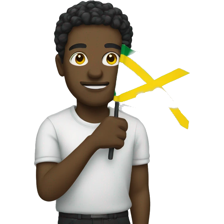Jamaican man holding a flag  emoji