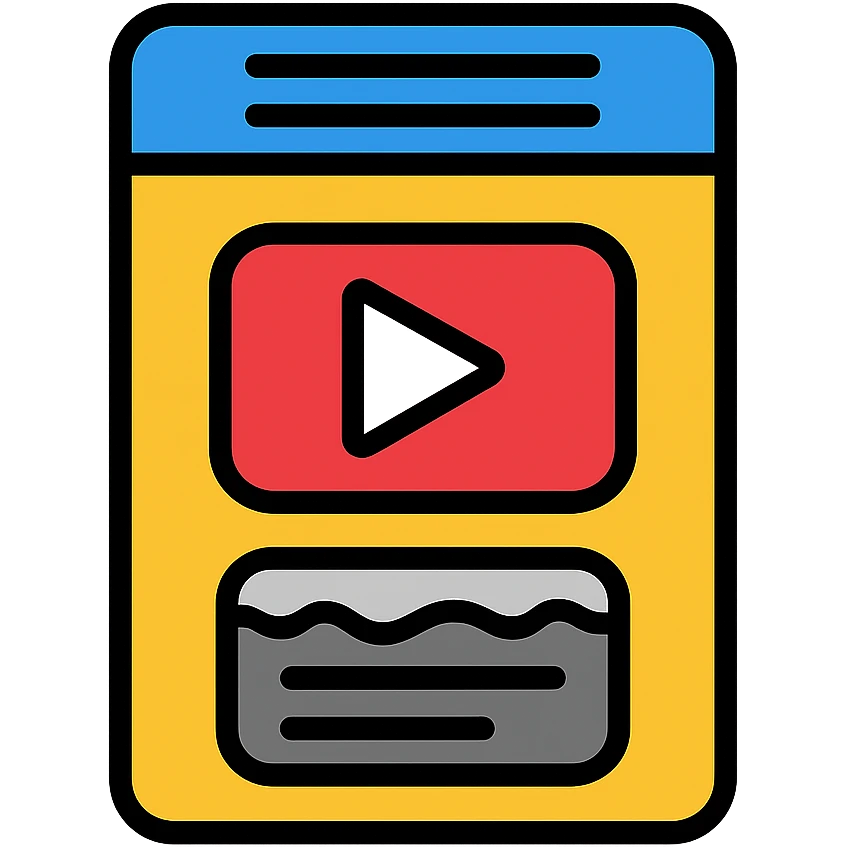lottery scratcher ticket with a YouTube play button, energetic emoji