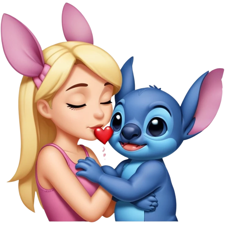 Stitch kissing angela emoji