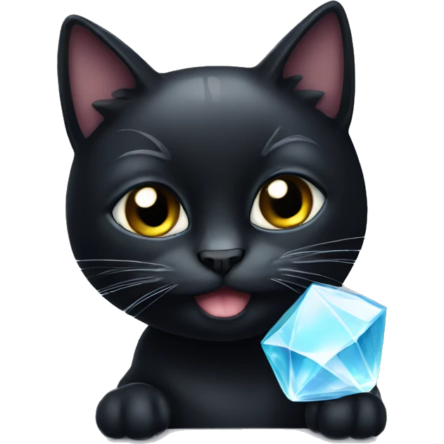 Black cat holding a crystal emoji