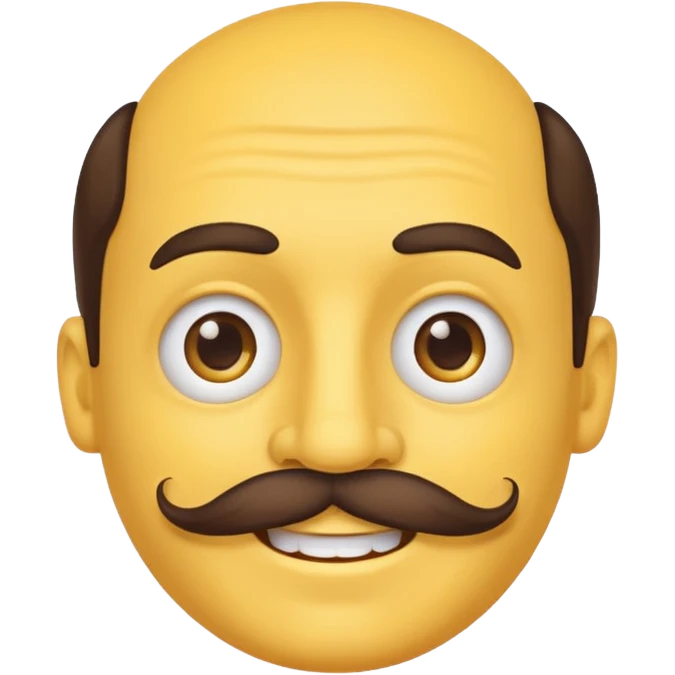 classic yellow face smiling with a mustache emoji