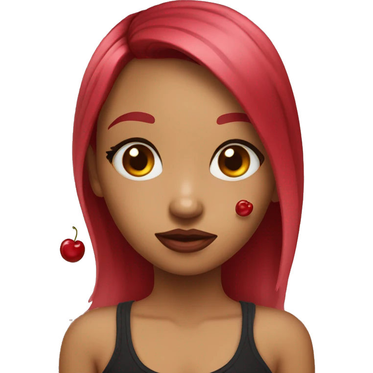 a girl with a cherry tattoo  emoji