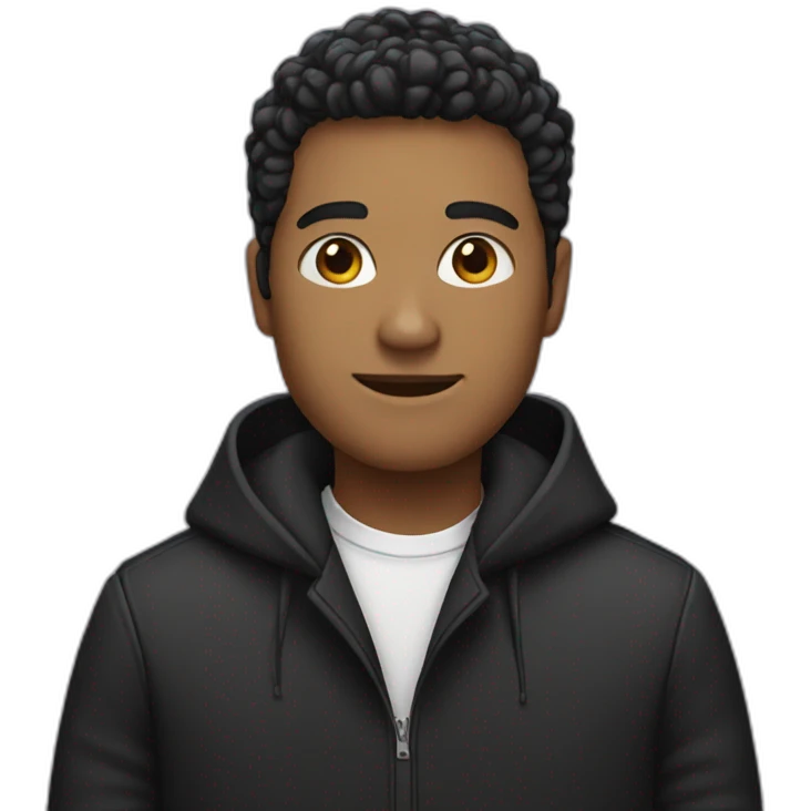 person in a coat white and black shirt emoji
