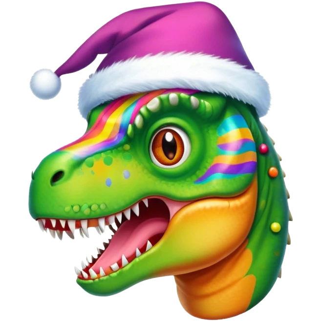 festive funny t-rex face emoji