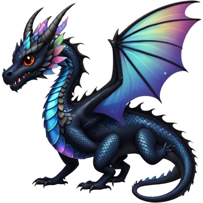 black dragon with butterfly wings emoji