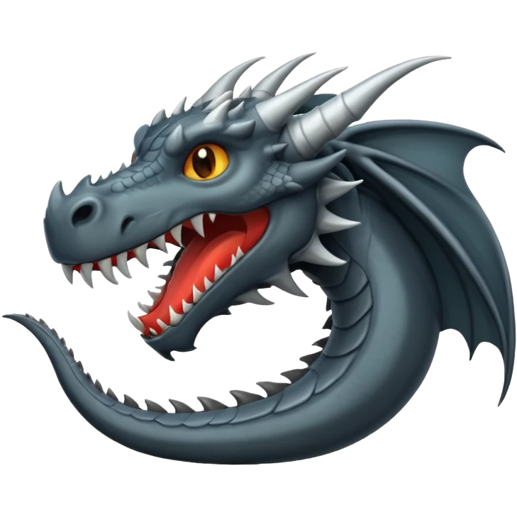 iOS style emoji, minimal dragon fang, dark fantasy object emoji