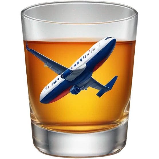 Delta airlines in a whiskey glass emoji