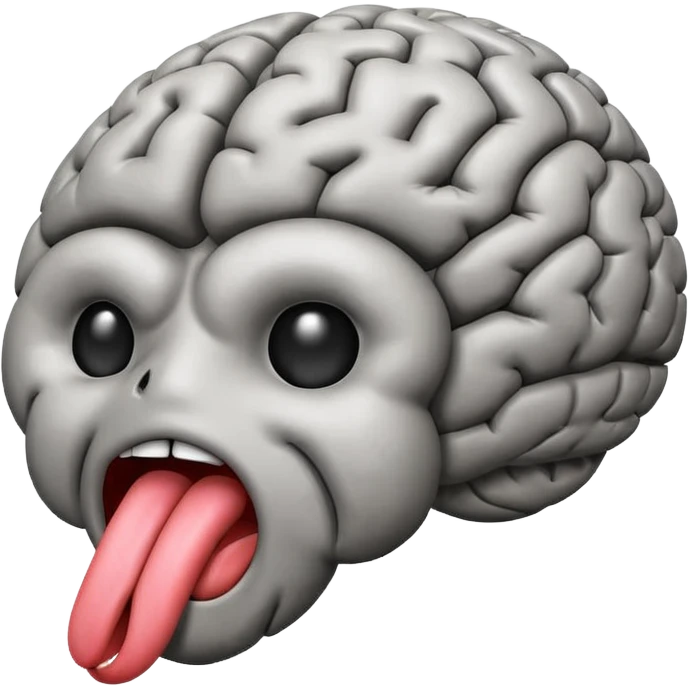 Tongue sticking out of brain emoji emoji