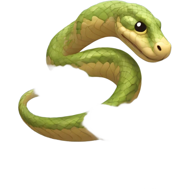 Snake riding a cloud emoji