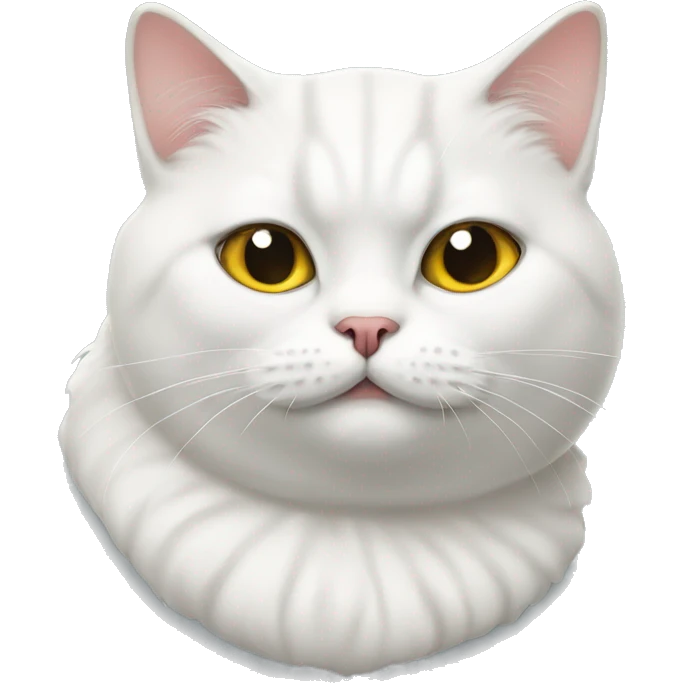 Chilling white plump British cat emoji