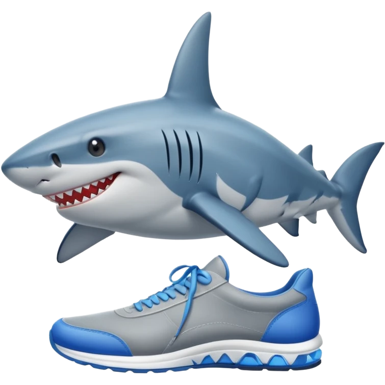 A shark with blue shoes emoji