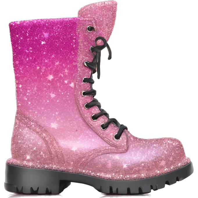 Pink ombre military boots with glitter  emoji