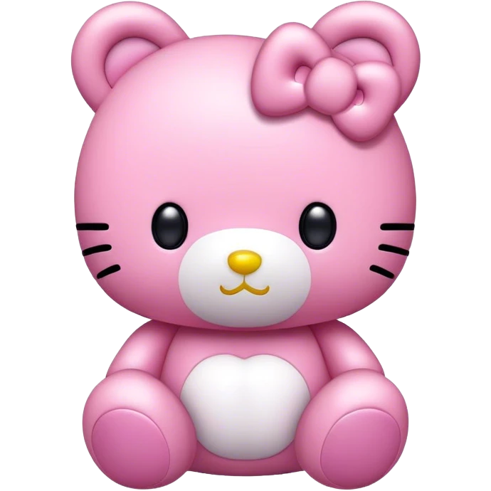pink kawaii plush hello kitty bear emoji