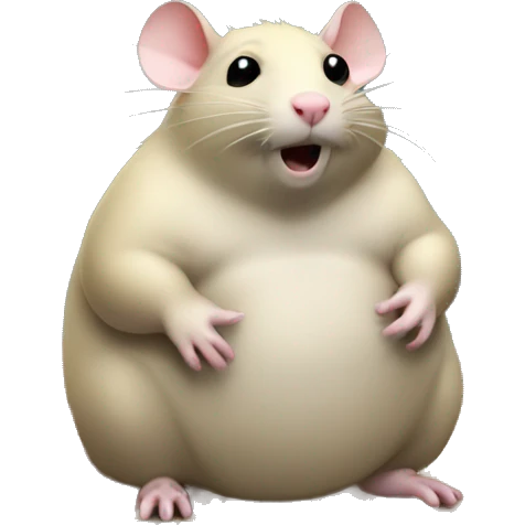 Very Very Fat Rat playing computer video gamesy  emoji