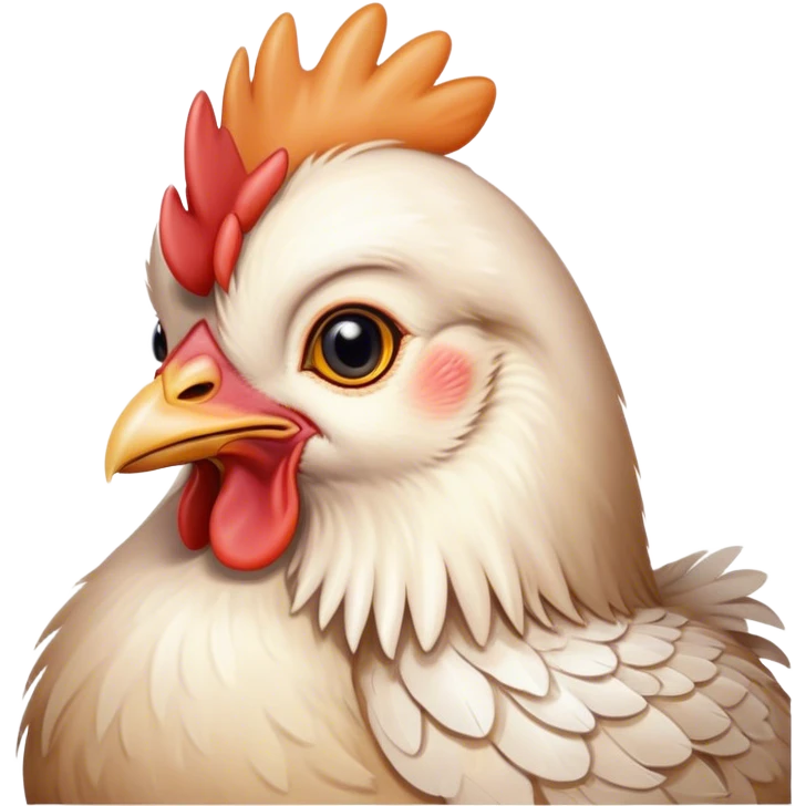 cute hen portrait  closeup emoji