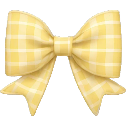 Pastel yellow plaid bow emoji