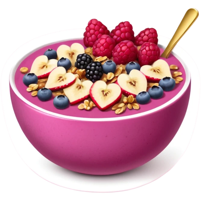 dark pink and gold smoothie bowl emoji