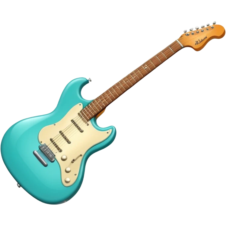 Electric guitar 1950s retro turquoise emoji