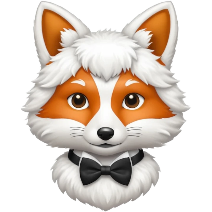 black fox wearing bow ties emoji