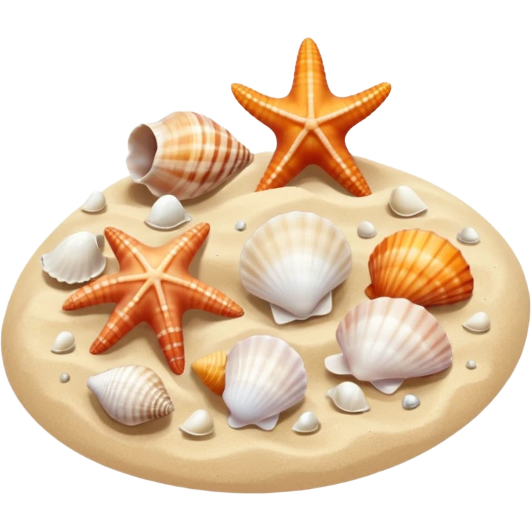 Beach with seashells emoji