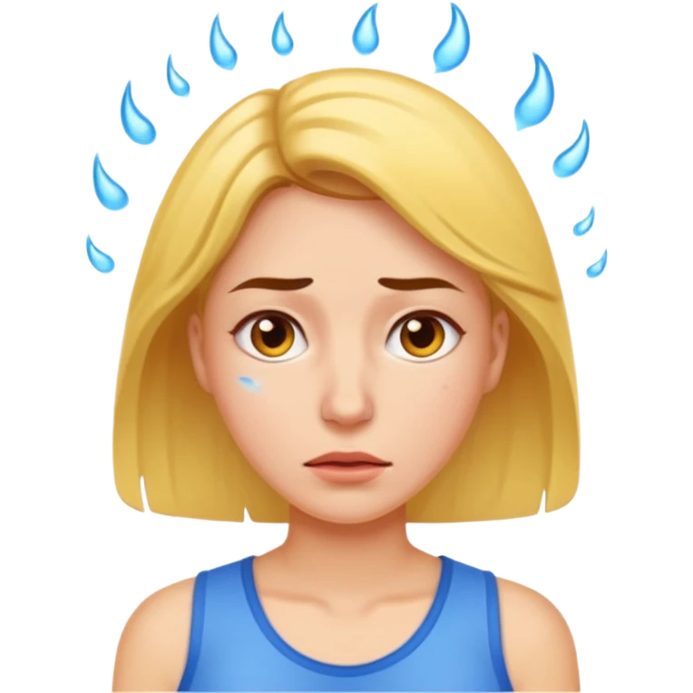 woman feeling very hot, sweating emoji