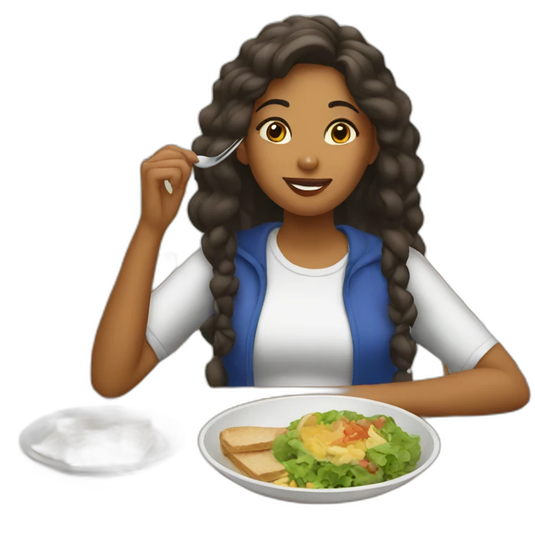 dominican girl eating lunch emoji