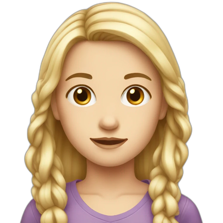 Child 10 years old white girl emoji
