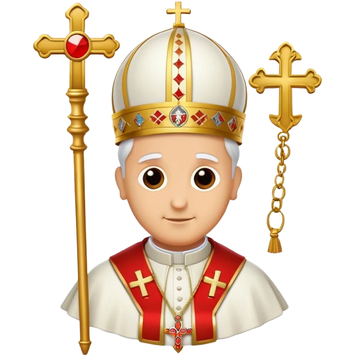 Pope's emblem with a touch of red holy emoji