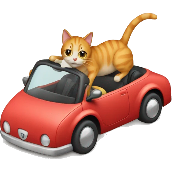 cat riding a car emoji