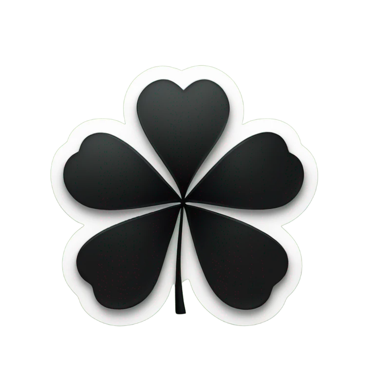black five leaf clover emoji