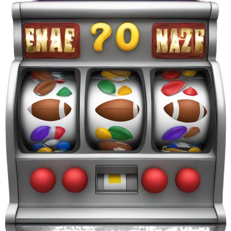 slot machine with footballs emoji