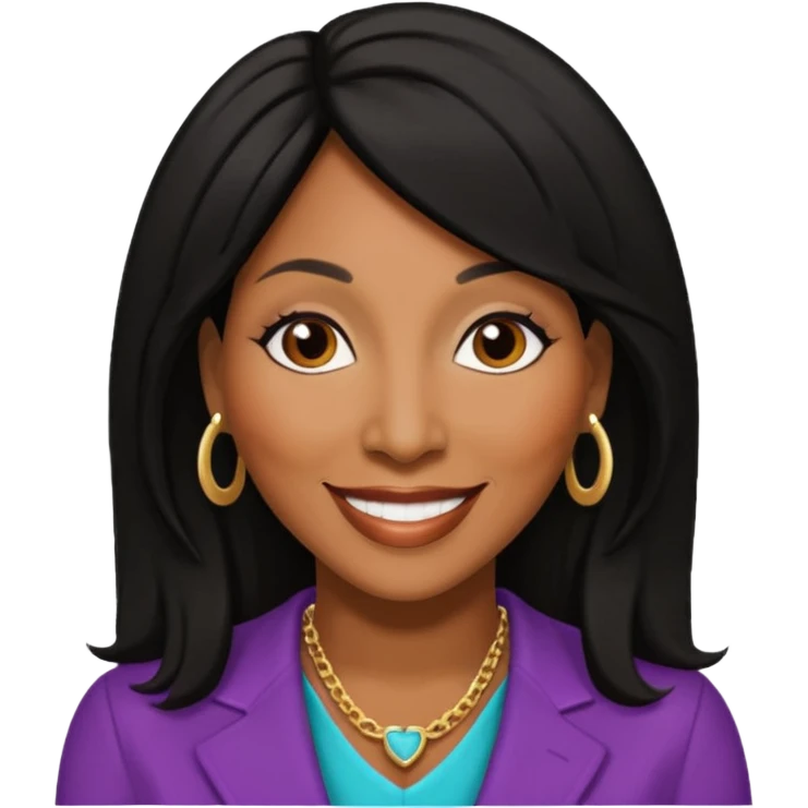 Towanda Braxton with black hair emoji