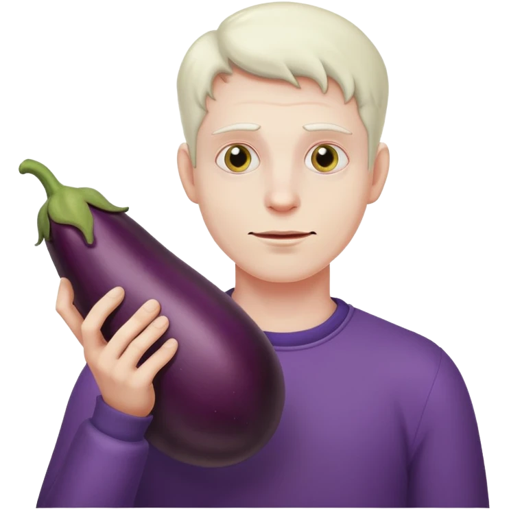 creepy man holding an eggplant  emoji