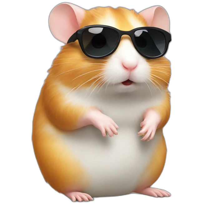 Hamster with sunglass  emoji