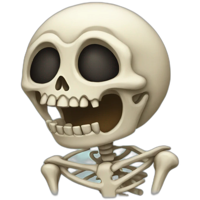 Cringy skeleton emoji