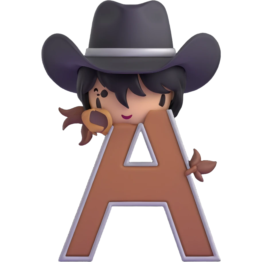 BLK letters in western cowboy font with silver outline emoji