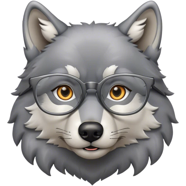 A wolf have glasses  emoji