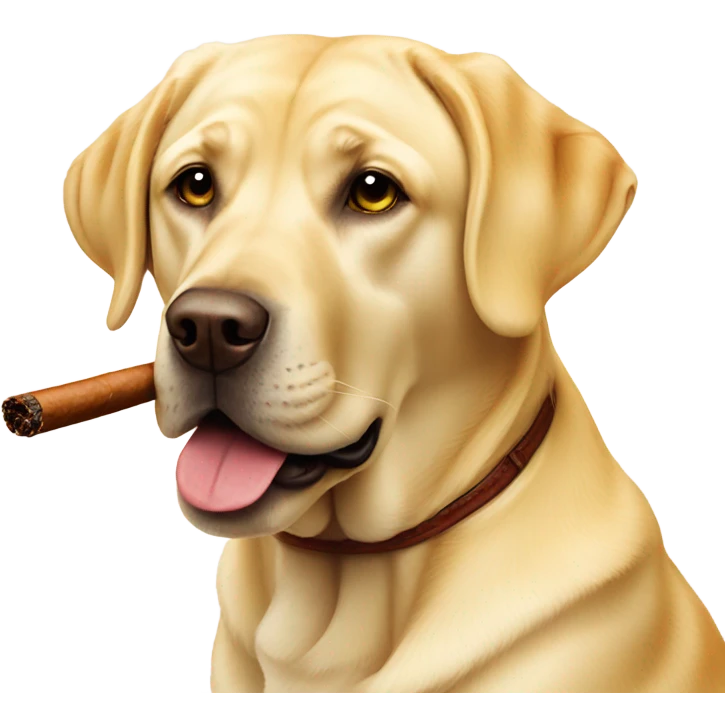 Yellow lab smoking a cigar emoji