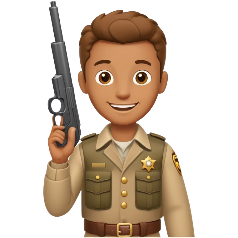Cartoon character named Doddieman holding a gun emoji