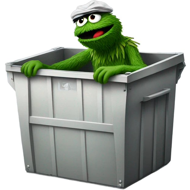 Oscar the grouch in a dumpster emoji