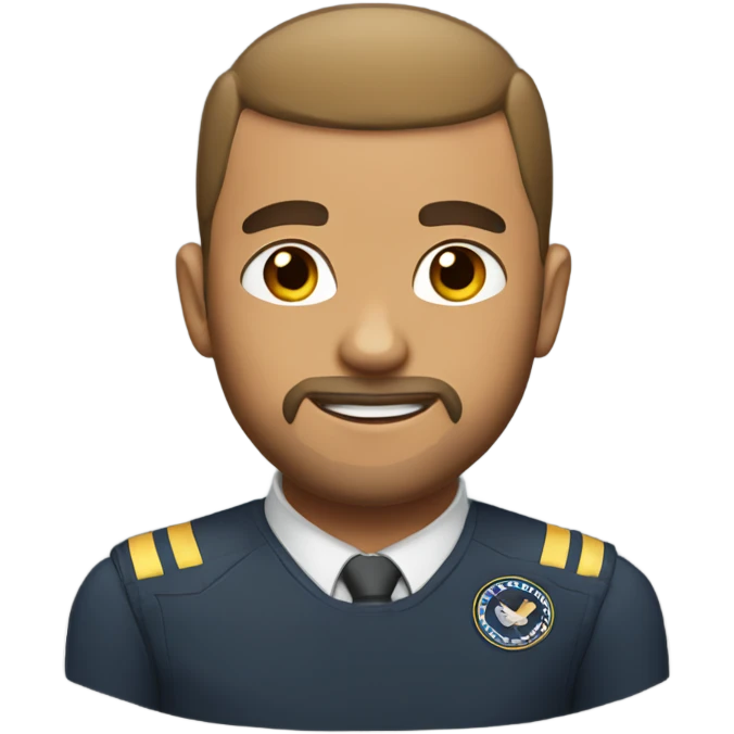 Pilot with buzz cut and a stable beard emoji