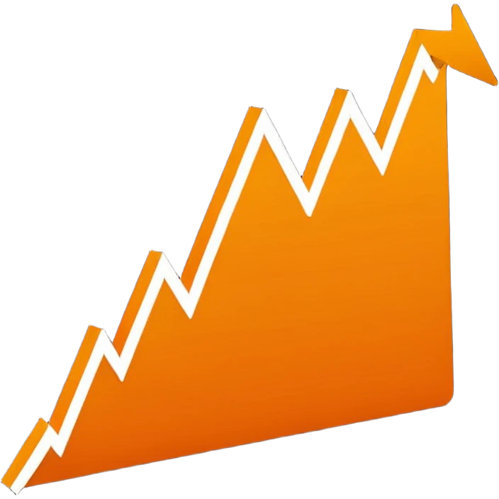 orange and white line chart emoji style downward trend emoji