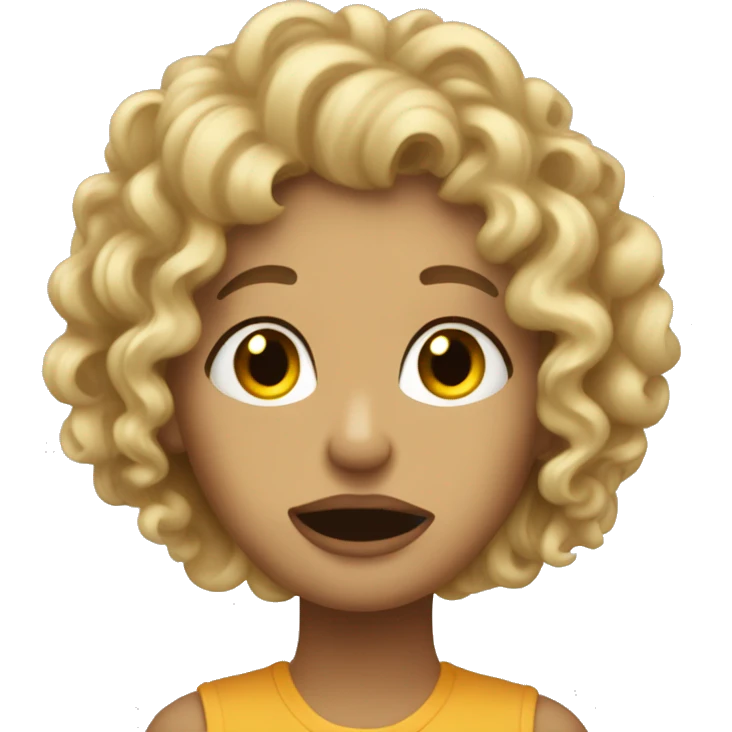 curly hearted dirty blonde saying idk emoji