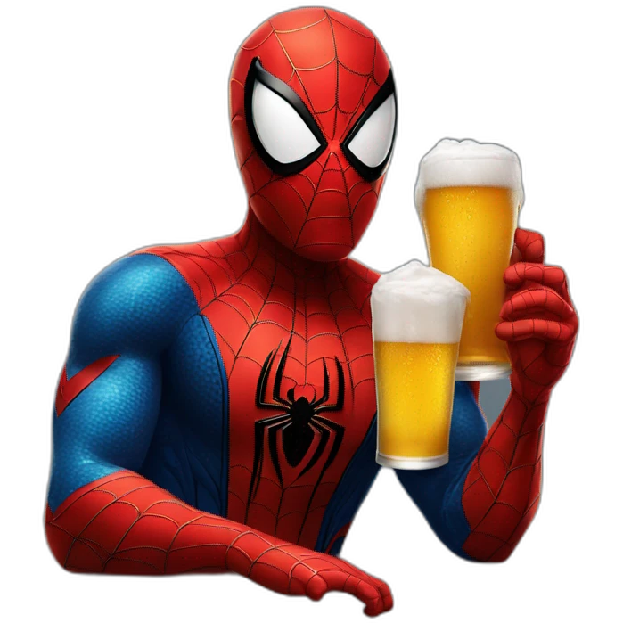 spider man drink a beer emoji