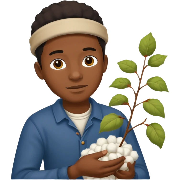 Black man picking cotton ￼ emoji