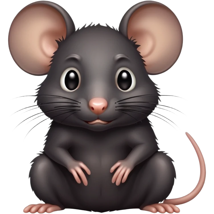 Black Rat no clothes and sweating emoji