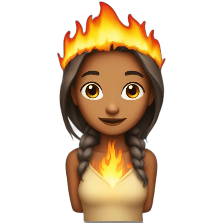 girl with fire on head emoji