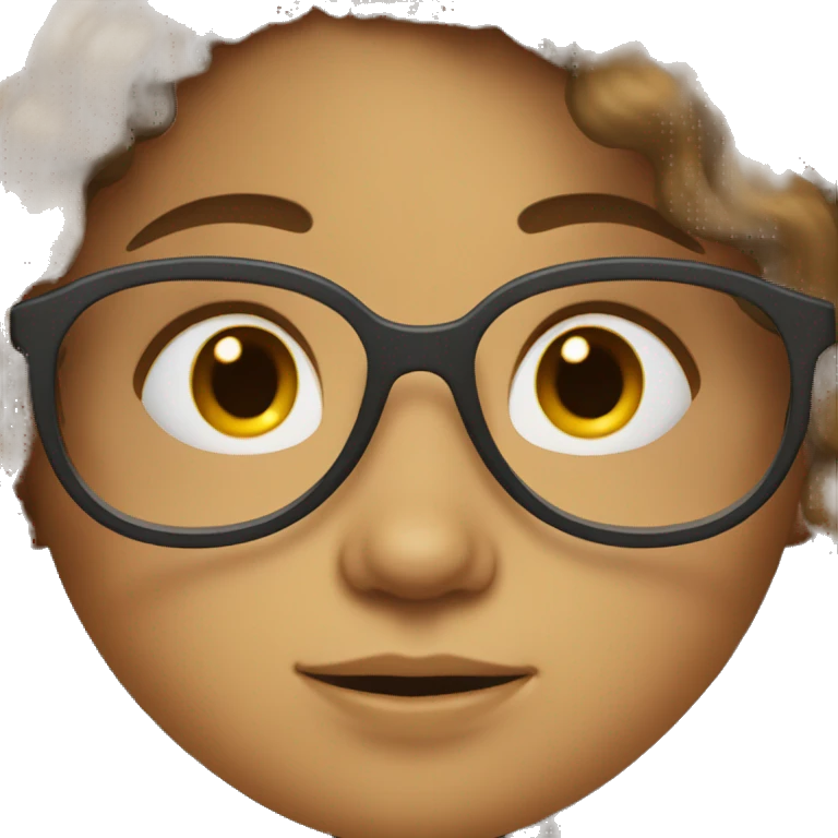 Girl with glasses and brown shaggy hair emoji