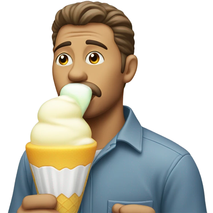 Man sniffing white sherbet emoji