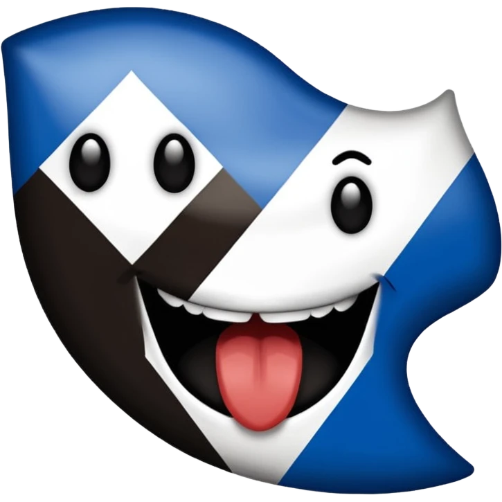 Blue white HSV Emoji bites black St. pauli flag with Rhombus  emoji